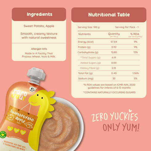 Rorosaur Sweet Potato Apple Baby Puree