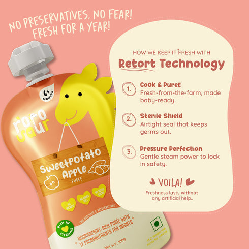 Rorosaur Sweet Potato Apple Baby Puree