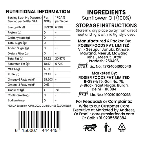 Stone Pressed Sunflower Oil