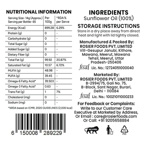 Stone Pressed Sunflower Oil