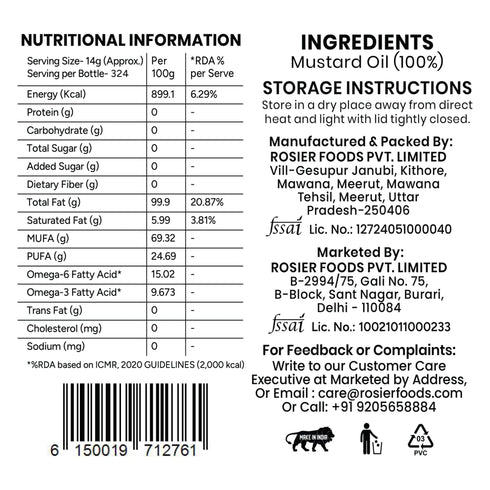 Stone Pressed Yellow Mustard Oil