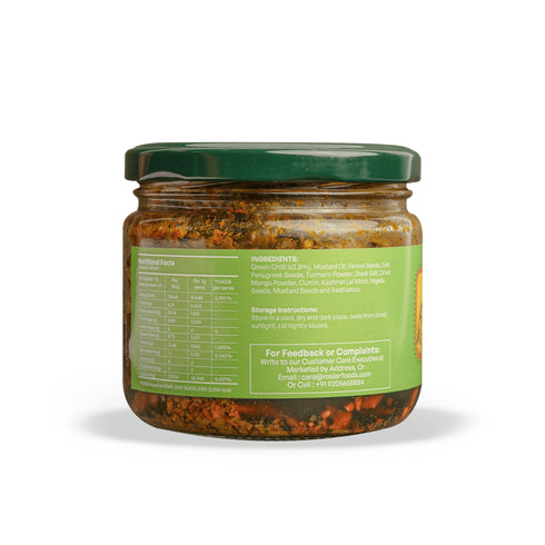 Green Chilly Pickle (Spicy) - Natural Sun Dried