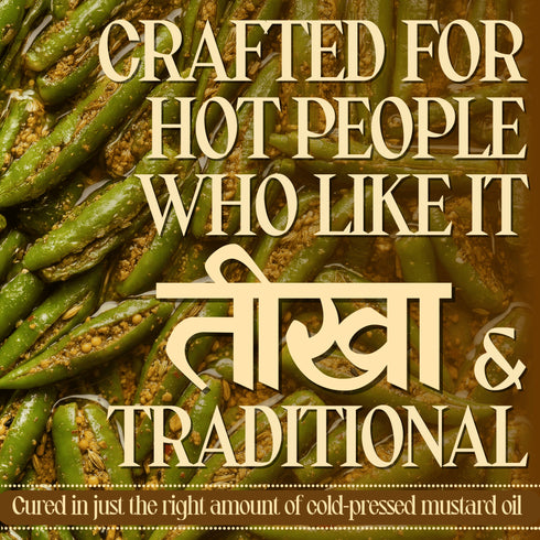 Green Chilly Pickle (Spicy) - Natural Sun Dried