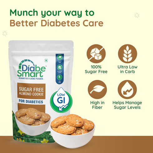 Diabe Smart Sugar-Free Biscuits For Diabetics - Almon