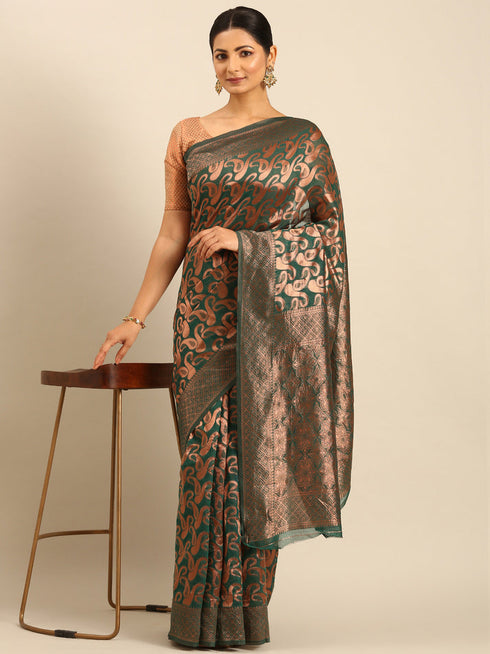 Deeva Sarees Green Cotton Saree