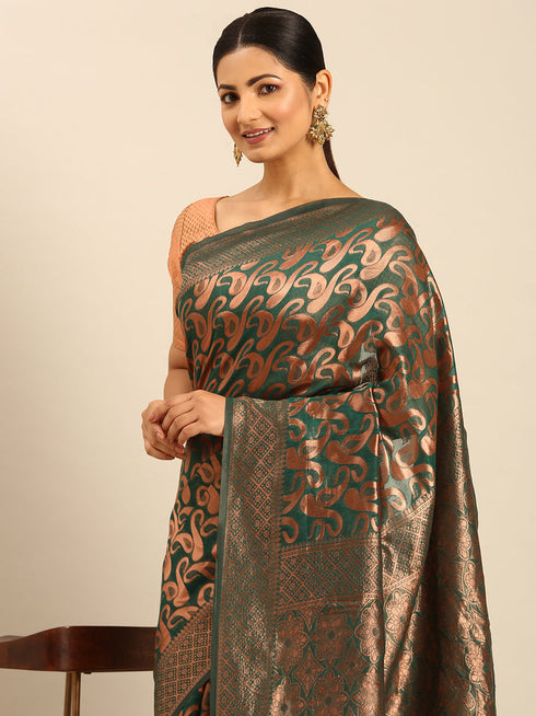 Deeva Sarees Green Cotton Saree
