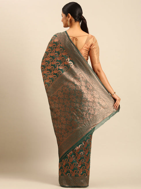 Deeva Sarees Green Cotton Saree