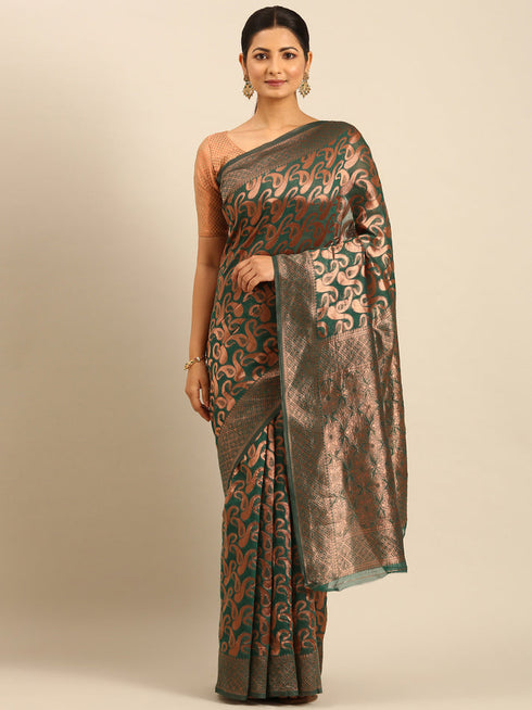 Deeva Sarees Green Cotton Saree