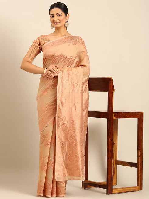 Deeva Sarees Beige Cotton Saree