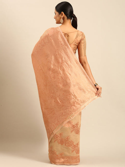 Deeva Sarees Beige Cotton Saree