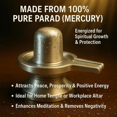 Pure Parad Shivling Energized Mercury Shiva Lingam for Puja and Home Temple