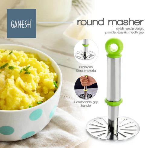 Stainless Steel Potato Crusher Vegetable Smasher Pav Bhaji Masher with Handle