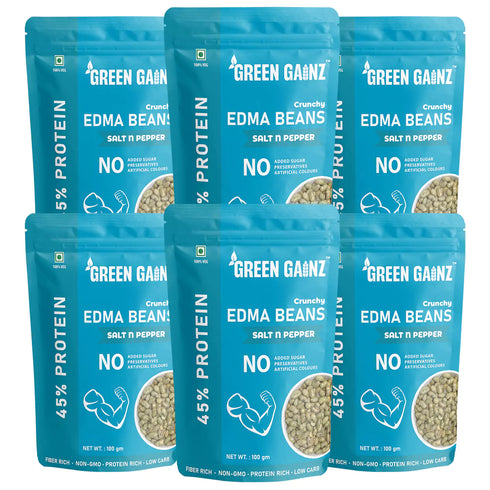 Green Gainz Edamame Salt n Pepper Flavour (Pack of 6)