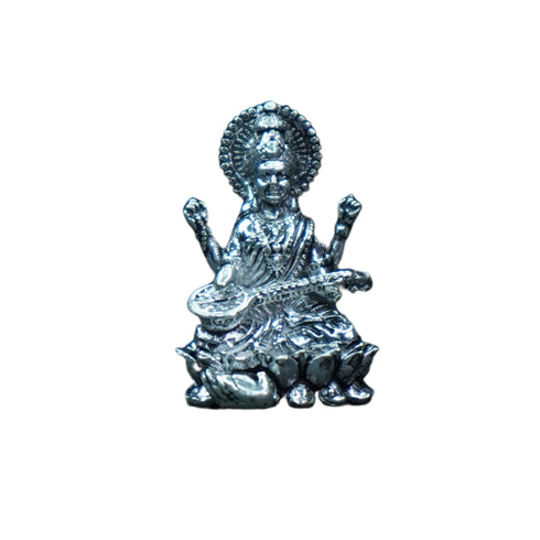 Pure Silver Antique Saraswathi Devi 11.96g By Mahita Collections