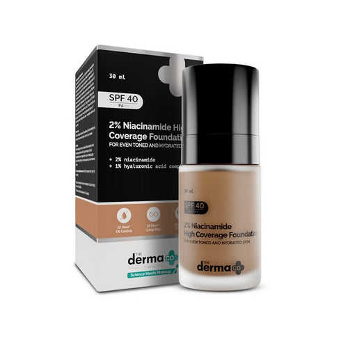 The Derma Co 2% Niacinamide High Coverage Foundation-07 Cinnamon
