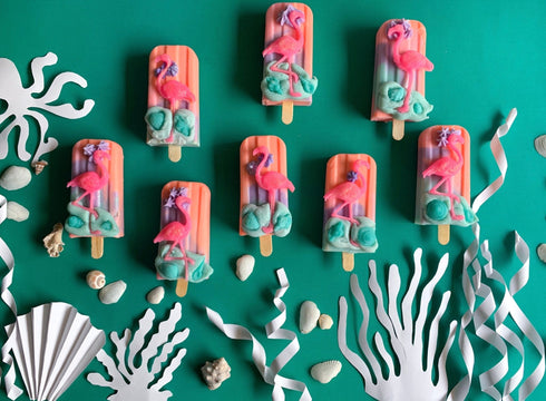 The Sass Bar Seascape Flamingo Popsicle Soap