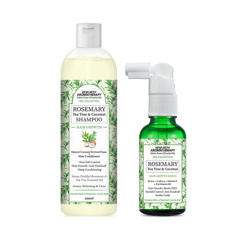 Keya Seth Aromatherapy Rosemary Tea Tree Coconut Serum & Shampoo Combo
