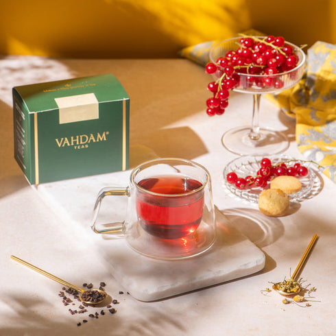 Vahdam Tea Shimmer Borosilicate Glass Double Walled Teacups