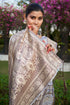 Deeva Sarees Pearl Gray Satan Silk