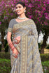 Deeva Sarees Pearl Gray Satan Silk