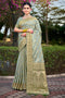 Deeva Sarees Steel Gray Satin Silk Saree