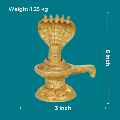 Tamas Brass Shivling with Sheshnag Statue