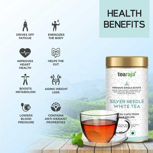 Tea Raja - Silver Needle White Tea - Free Tea Infuser