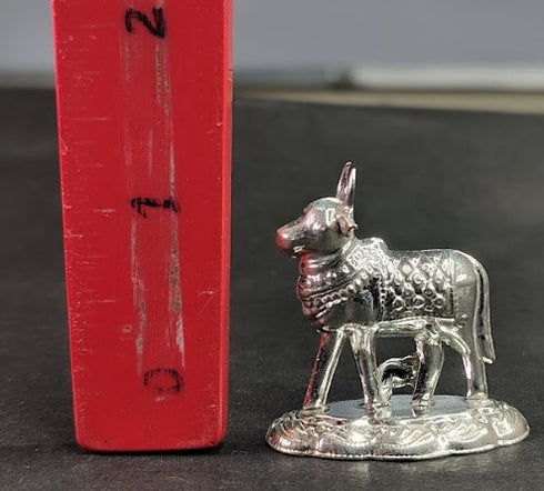 Pure Silver Cow and Calf Idol for pooja 9gm - By Mahita Collections