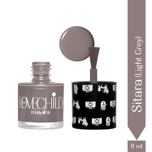 LoveChild Sitara Breathable Light Grey Glossy Nail Paint