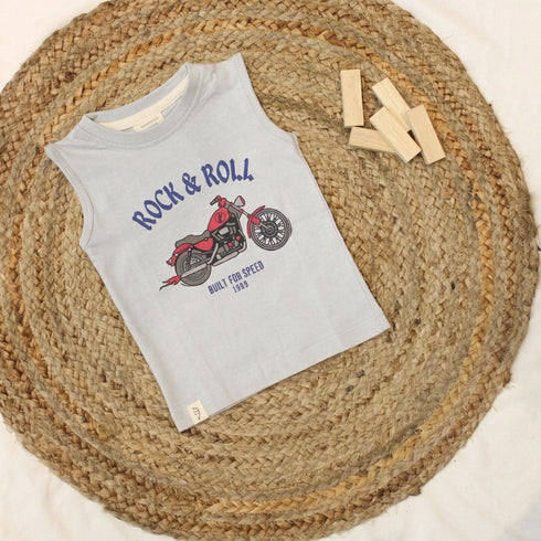 Bachpan kids wear New Born Sleeveless Tee-Ash