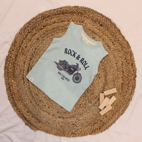 Bachpan kids wear New Born Sleeveless Tee-Mint Green