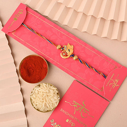 Divine Ganesha Rakhi with Kaju Katli Box