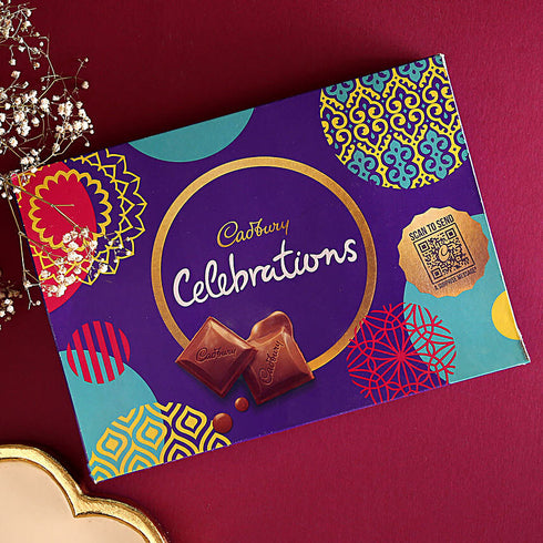 Pearl and Beads Meenakari Rakhi With Cadbury Celebrations