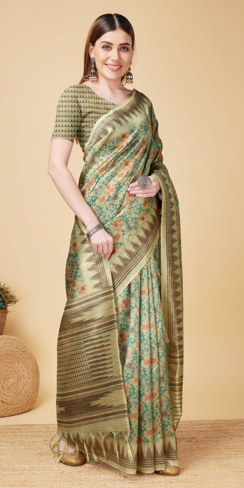 Deeva Sarees Printed Soft Silk Saree
