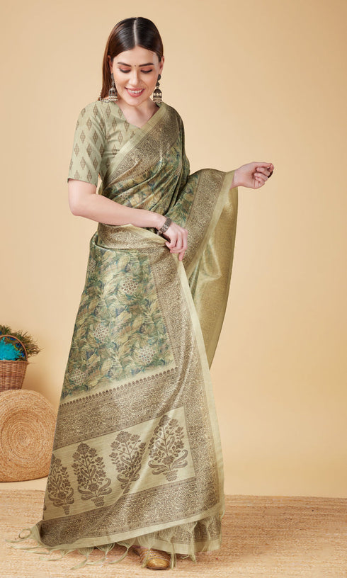 Deeva Sarees Printed Soft Silk Saree
