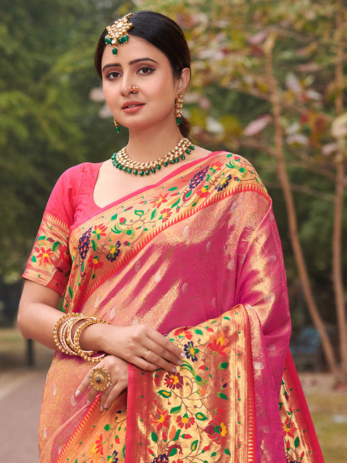 Deeva Sarees Orange Paithani Silk Saree