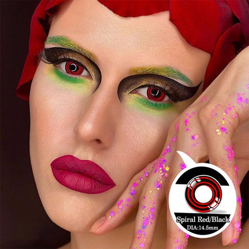 Spiral Red | Black Contacts Lens