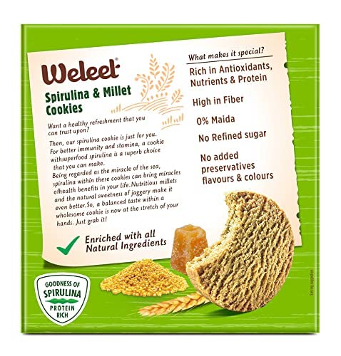 Weleet Spirulina & Millet Digestive Healthy Cookies