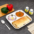 Vinod Stainless Steel 3 In 1 Compartment Plate with Round Edges Pav Bhaji Plate Idli Sambhar Plate Lunch Dinner Plate Pack of 2