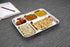 Vinod Stainless Steel 5 Compartment Plate with Square Edges Lunch and Dinner Plate Bhojan Thali High Quality Steel Rust Free Pack of 2