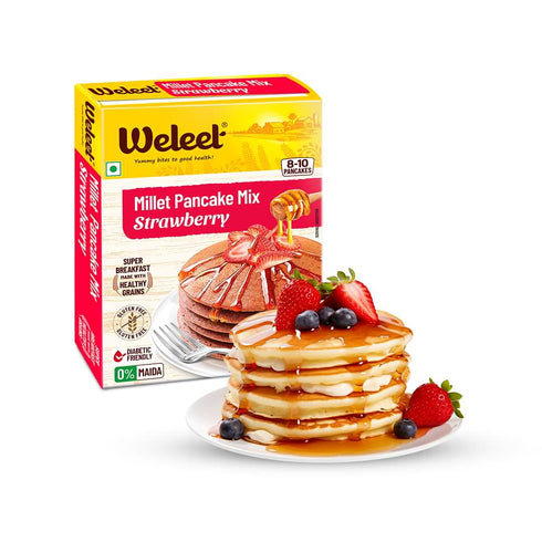 Weleet Millet Pancake Mix Strawberry & Chocolate Banana