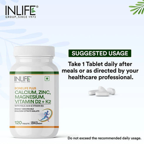 Inlife Calcium Zinc Magnesium Vitamin D2+K2 Tablets