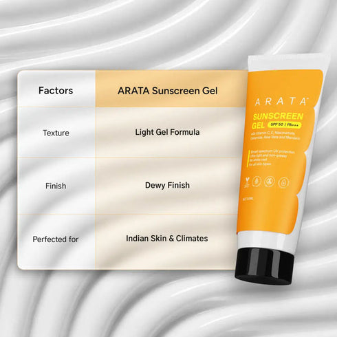 Arata SPF 50+ PA+++ Lightweight Sunscreen Gel Cream