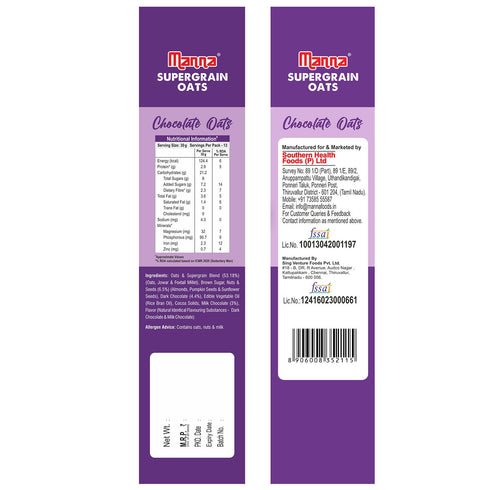 Manna Foods Chocolate Oats