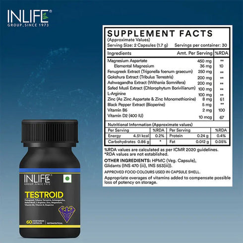 Inlife Testroid Capsules For Men