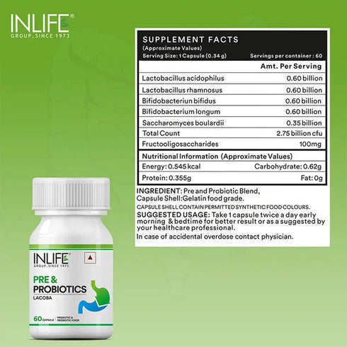 Inlife Prebiotics And Probiotics Capsules