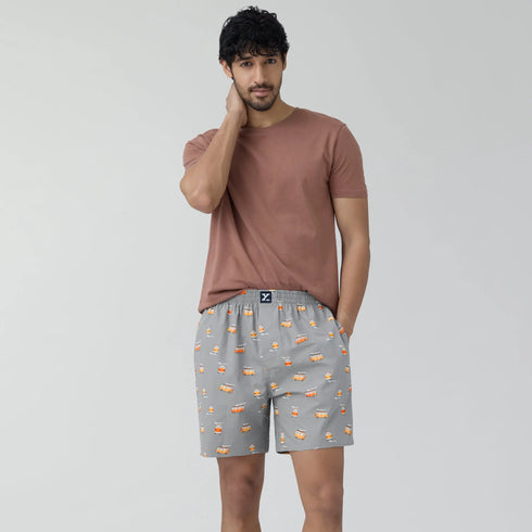 XYXX Surf Super Combed Cotton Boxer Shorts Bus Grey