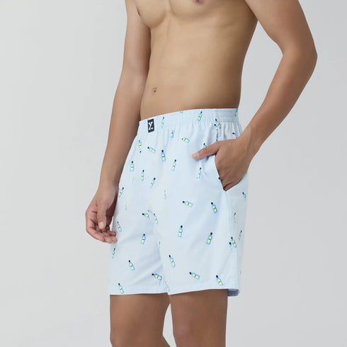 XYXX Surf Super Combed Cotton Boxer Shorts Gin Blue