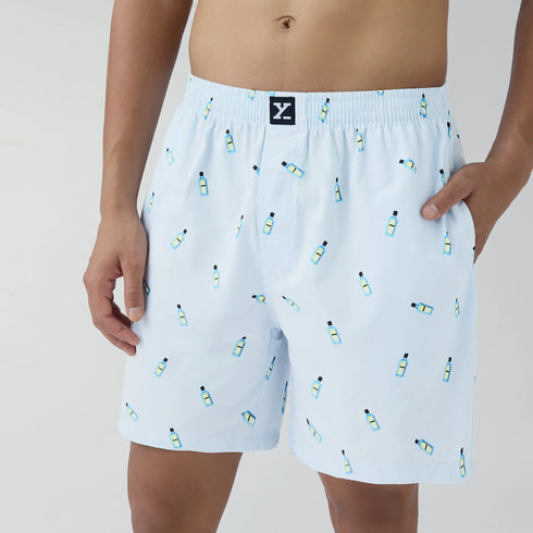 XYXX Surf Super Combed Cotton Boxer Shorts Gin Blue