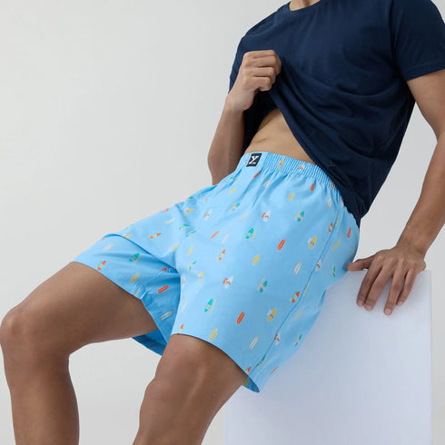 XYXX Surf Super Combed Cotton Boxer Shorts SurfBoard Blue